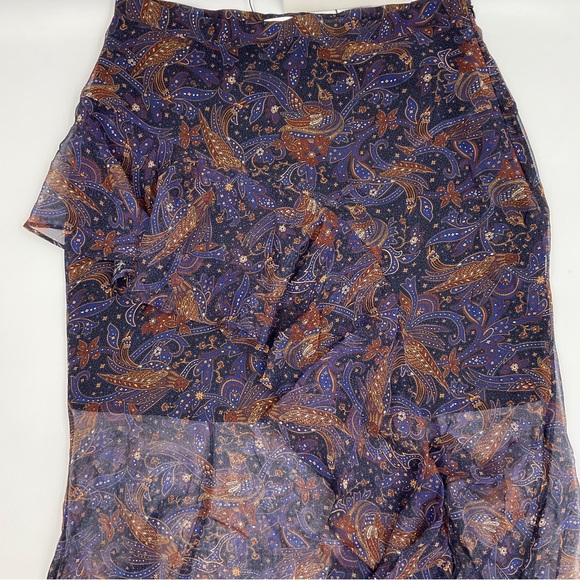 Veronica Beard NWT Trixie Silk Handkerchief Chiffon Ruffle Asymmetric Midi 4 - Picture 7 of 16